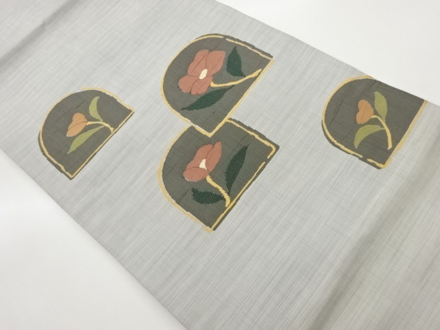 花葉模様織出し名古屋帯